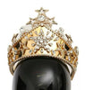 Dolce & Gabbana Gold Crystal Star STRASS Crown Logo Tiara Diadem