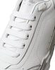 Dolce & Gabbana White Silver Daymaster Leather Sneakers Shoes