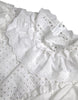 Dolce & Gabbana White Cotton Lace Trim Turtle Neck Blouse