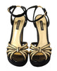 Dolce & Gabbana Black Gold Bianca Faux Pearl Sandals