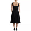 Dolce & Gabbana Black Sleeveless A-line Pleated Midi Dress