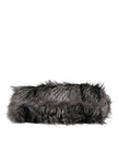 Dolce & Gabbana Black Oversize Faux Fur Shopping Tote Bag