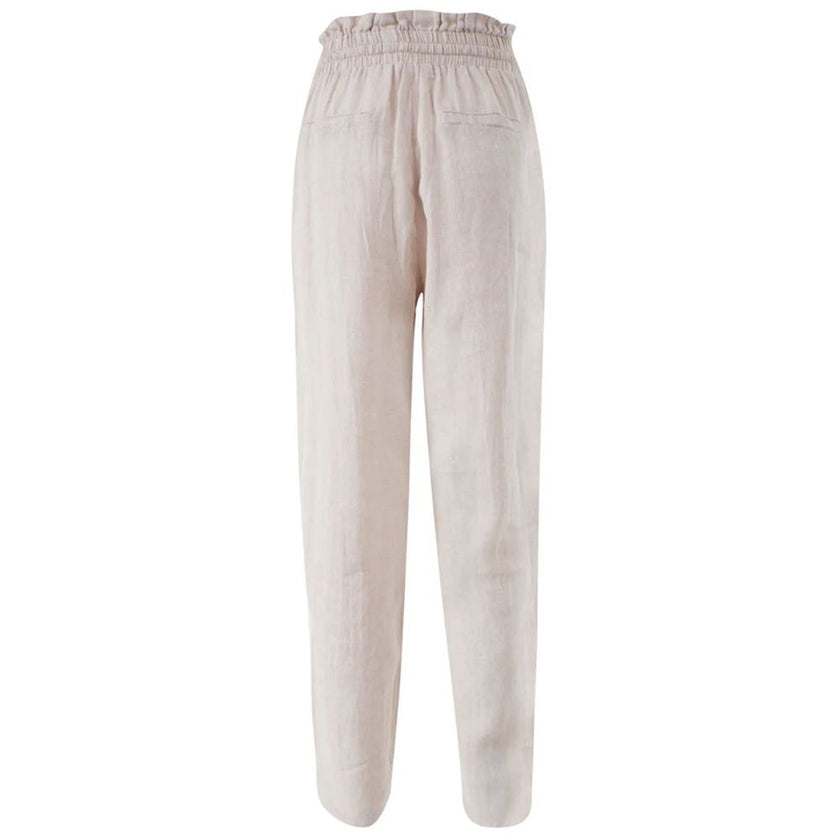 Yes Zee Beige Linen Jeans & Pant