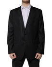 Dolce & Gabbana Black Stripe Wool Single Breasted Blazer