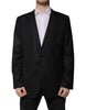 Dolce & Gabbana Black Stripe Wool Single Breasted Blazer