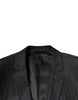 Dolce & Gabbana Black Stripe Wool Single Breasted Blazer