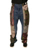 Dolce & Gabbana Blue Patchwork Cotton Straight Denim Jeans