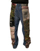 Dolce & Gabbana Blue Patchwork Cotton Straight Denim Jeans