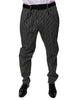 Dolce & Gabbana Black Stripes Skinny Dress Pants
