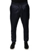 Dolce & Gabbana Dark Blue Cotton Skinny Sweatpants Pants