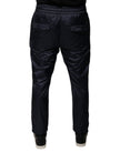 Dolce & Gabbana Dark Blue Cotton Skinny Sweatpants Pants