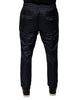Dolce & Gabbana Dark Blue Cotton Skinny Sweatpants Pants