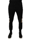 Dolce & Gabbana Black Leopard Slim Fit Jogger Pants