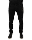 Dolce & Gabbana Black DG Crown Logo Cotton Skinny Denim Jeans