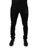 Dolce & Gabbana Black DG Crown Logo Cotton Skinny Denim Jeans