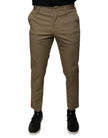 Dolce & Gabbana Brown Logo Men Casual Tapered Pants