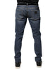 Dolce & Gabbana Blue Logo Plaque Cotton Skinny Denim Jeans