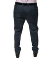 Dolce & Gabbana Dark Blue Cotton Stretch Skinny Men Dress Pants