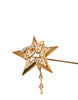 Dolce & Gabbana Gold Brass DG Logo Star Crystal Brooch Lapel Pin