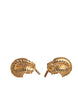 Dolce & Gabbana Gold 925 Sterling Silver Crystal Leaf Cufflink