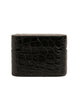 Dolce & Gabbana Black Leather Metal Logo Plaque Holder Airpods Case