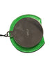 Dolce & Gabbana Green Calfskin Leather Round Logo Hand Mirror Holder