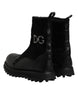 Dolce & Gabbana Black DG Logo Horse Sock Ankle Boots Shoes