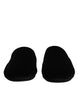 Dolce & Gabbana Black Viscose Velvet Slides Flat Slipper Shoes
