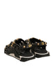 Dolce & Gabbana Black Leather Studded Slides Sandals Shoes