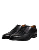 Dolce & Gabbana Black Leather Derby Wingtip Lace Up Formal Dress Shoes
