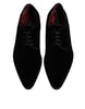 Dolce & Gabbana Black Velvet Cotton Lace Up Derby Shoes