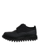 Dolce & Gabbana Black Leather Lace Up Trekking Dress Shoes