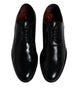 Dolce & Gabbana Black Calfskin Leather Derby Lace Up Formal Dress Shoes