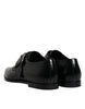 Dolce & Gabbana Black Leather Monk Strap Derby Formal Shoes