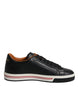 Dolce & Gabbana Black Leather Low Top Men Sneakers Shoes