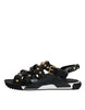 Dolce & Gabbana Black Leather Studded Slides Sandals Shoes