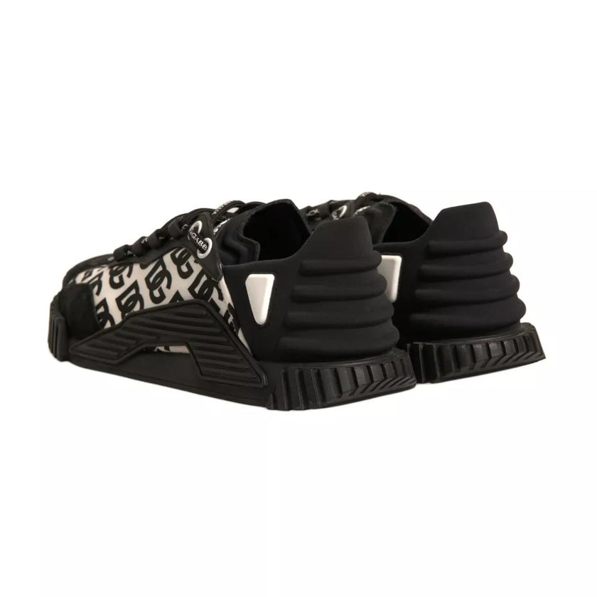 Dolce & Gabbana Black Logo Lace Up Low Top NS1 Sneakers Shoes