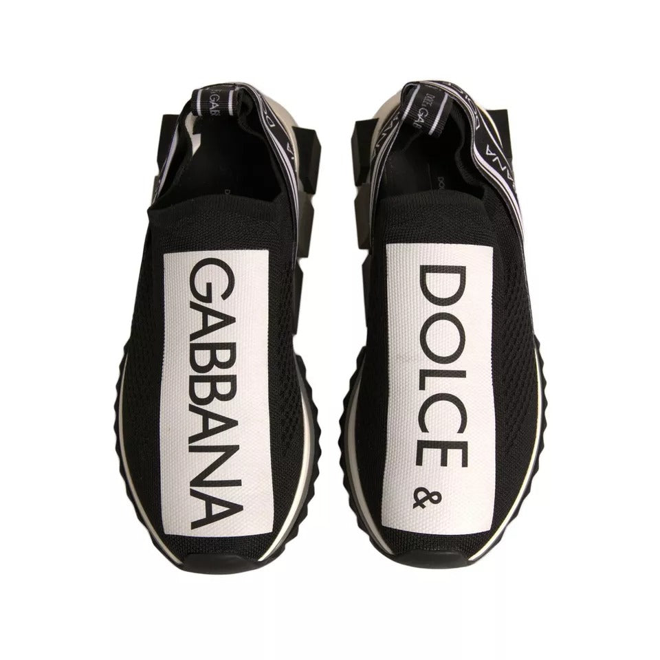 Dolce & Gabbana Black White Slip On Sorrento Sneakers Shoes