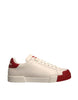 Dolce & Gabbana White Leather Logo Portofino Sneakers Shoes