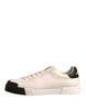 Dolce & Gabbana White Leather Logo Portofino Sneakers Shoes