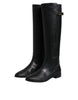 Dolce & Gabbana Black DG Logo Calf Leather High Boots Shoes