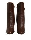 Dolce & Gabbana Brown Leather Heels Mid Calf Boots Shoes