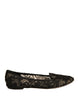 Dolce & Gabbana Black Taormina Lace Slip On Flats Shoes
