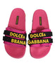 Dolce & Gabbana Fuchsia Neoprene Slides Flats Beachwear Shoes