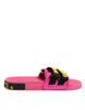 Dolce & Gabbana Fuchsia Neoprene Slides Flats Beachwear Shoes