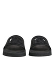 Dolce & Gabbana Black Rubber Slides Sandals Beachwear Shoes
