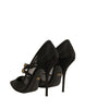 Dolce & Gabbana Black Mesh Mary Jane High Heels Pumps Shoes