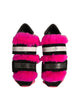 Dolce & Gabbana Black Pink Fur Embellished Sneakers Shoes