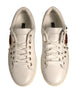 Dolce & Gabbana White Leather Gold Red Heart Sneakers Shoes