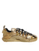Dolce & Gabbana Gold Stretch Lace Up NS1 Sneakers Shoes